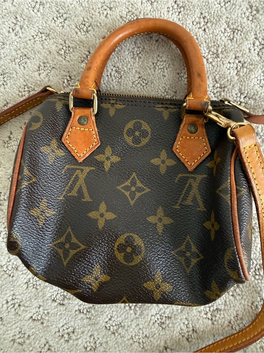 Louis Vuitton Monogram Mini Satchel in Brown and Tan